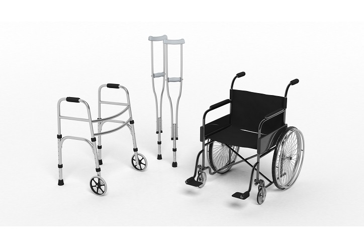 wózek inwalidzki, kule i chodzik